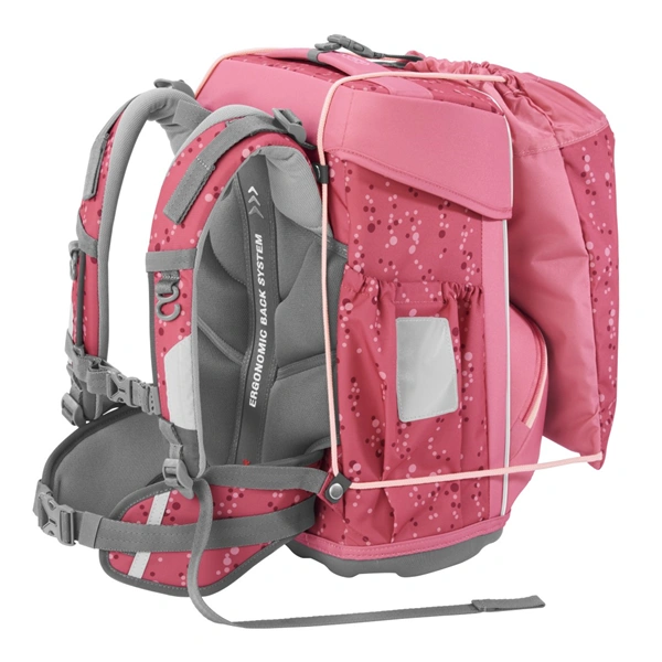 Školní aktovka Step by Step BASIS, Pink Bubbles - 4 dílný set, AGR certifikát