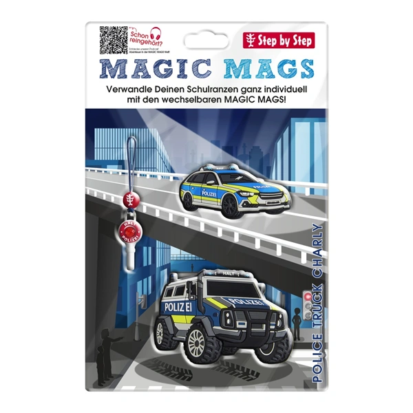 Doplňková sada obrázků MAGIC MAGS, Police Truck Charly, pro aktovky a batohy Step by Step