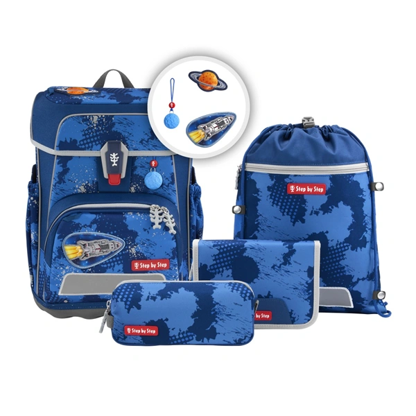 Školní aktovka Step by Step CLOUD REFLECT, Rocket Novo - 5 dílný set, AGR certifikát