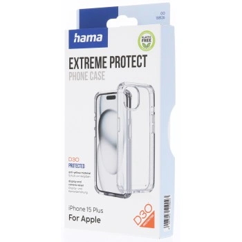 Hama Extreme Protect, kryt pro Apple iPhone 15 Plus, materiál D3O®, nežloutne, průhledný