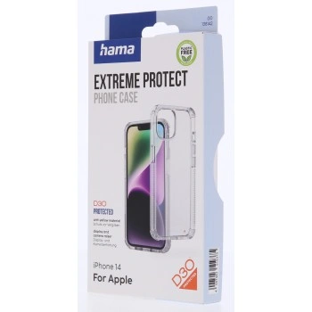 Hama Extreme Protect, kryt pro Apple iPhone 14, materiál D3O®, nežloutne, průhledný