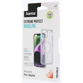 Hama Extreme Protect, kryt pro Apple iPhone 14, magnetický, D3O®, nežloutne, průhledný