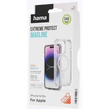 Hama Extreme Protect, kryt pro Apple iPhone 14 Pro, magnetický, D3O®, nežloutne, průhledný