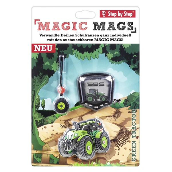 Doplňková sada obrázků MAGIC MAGS Green Tractor Fred k aktovkám GRADE, SPACE, CLOUD, 2v1 a KID