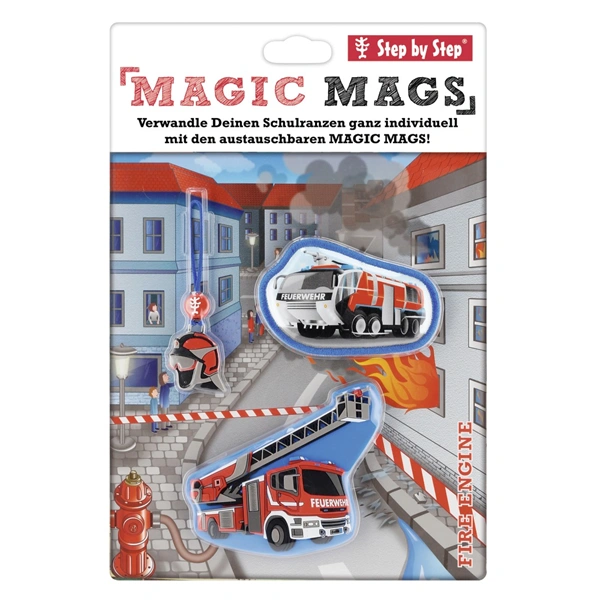 Doplňková sada obrázků MAGIC MAGS Fire Engine Brandon k aktovkám GRADE, SPACE, CLOUD, 2v1 a KID