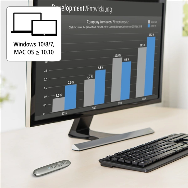 Hama bezdrátový virtuální prezentér Spot-Pointer V2, software, micro SD karta