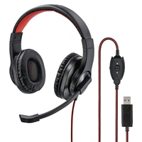 Hama PC Headset HS-USB400, stereo, erný