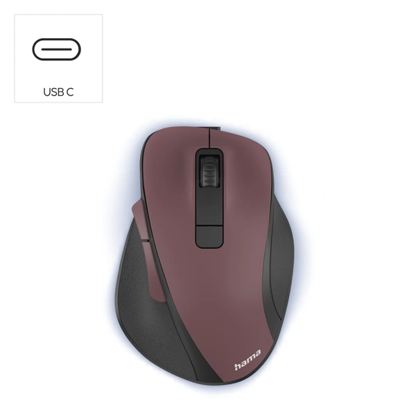 Hama bezdrátová optická myš MW-500 Recharge, nabíjecí, tichá, bordová