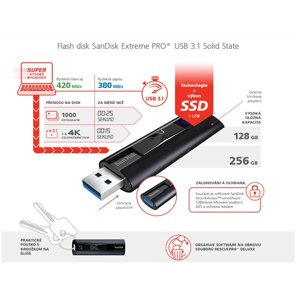 SanDisk Extreme PRO USB 3.2 256 GB