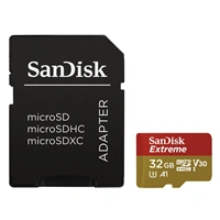 SanDisk Extreme micro SDHC 32 GB 100 MB/s A1 Class 10 UHS-I V30,adapter,akční kamery 