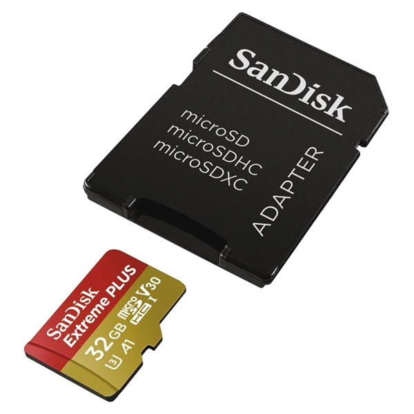 SanDisk Extreme Plus micro SDHC 32 GB 95 MB/s A1 Class 10 UHS-I V30, adapter 