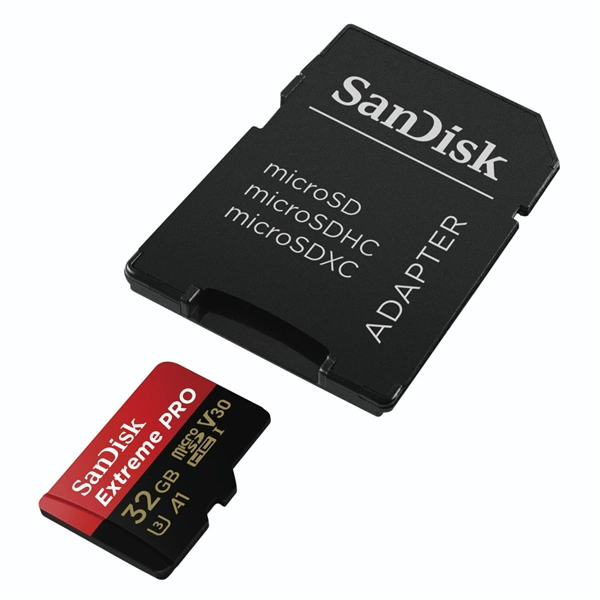 SanDisk Extreme Pro microSDHC 32 GB  100 MB/s A1 Class 10 UHS-I V30, Adaptér 