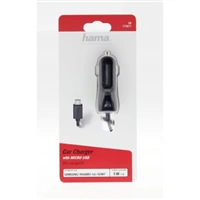 Hama nabjeka do vozidla s kabelem, micro USB, 1 A