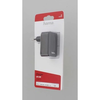 Hama síťová USB nabíječka, 5 V/1 A, černá