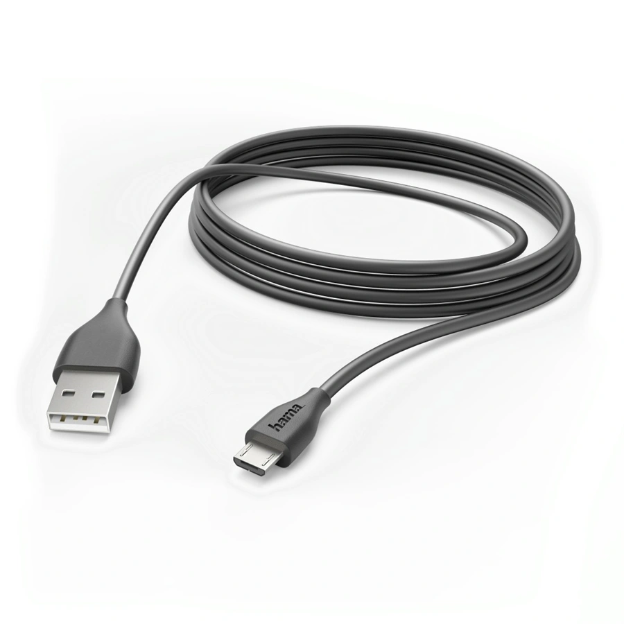 Hama micro USB kabel, 3 m, černý