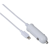 Hama nabíječka do vozidla s kabelem, Apple Lightning, MFI, 1 A, bílá