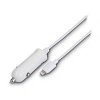 Hama nabíječka do vozidla s kabelem, Apple Lightning, MFI, 1 A, bílá