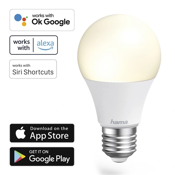 Hama SMART WiFi LED žárovka, E27, 10 W, bílá, stmívatelná