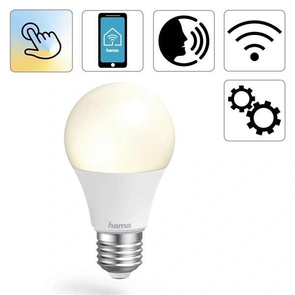 Hama SMART WiFi LED žárovka, E27, 10 W, bílá, stmívatelná