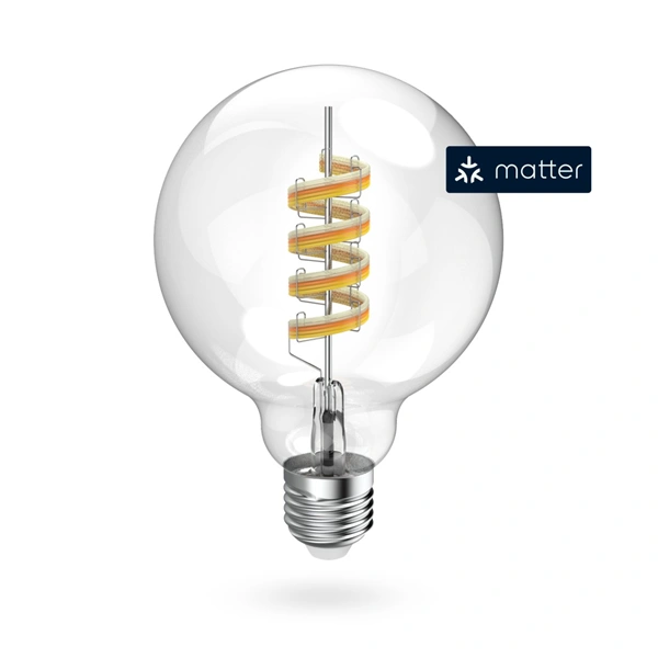 Hama SMART WiFi LED žárovka, Matter, E27, G95 Filament, koule, RGBW, stmívatelná, aplikace