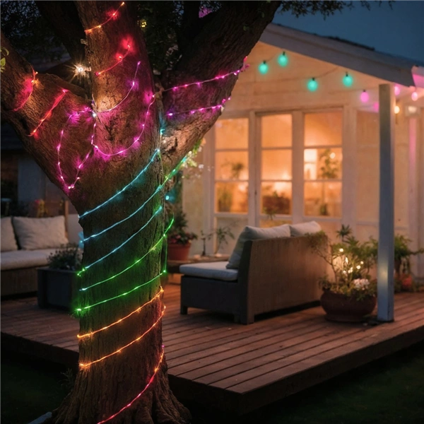 Hama SMART WiFi světelný řetěz, 100 LED, venkovní/vnitřní použití, nastavení barev, stmívání, 10 m