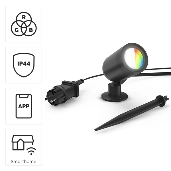 Hama SMART WiFi LED zahradní světlo, Matter, zapich. nožka, voděodolné IP65, barvy, stmívání, appka