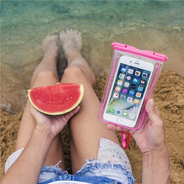 Hama Playa, outdoorové pouzdro na mobil, velikost XXL, IPX8, průhledné/růžové