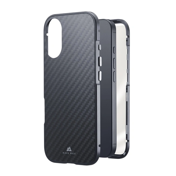 Black Rock 360° Glass, kryt pro Apple iPhone 17, skleněný, přední + zadní díl, karbonová úprava