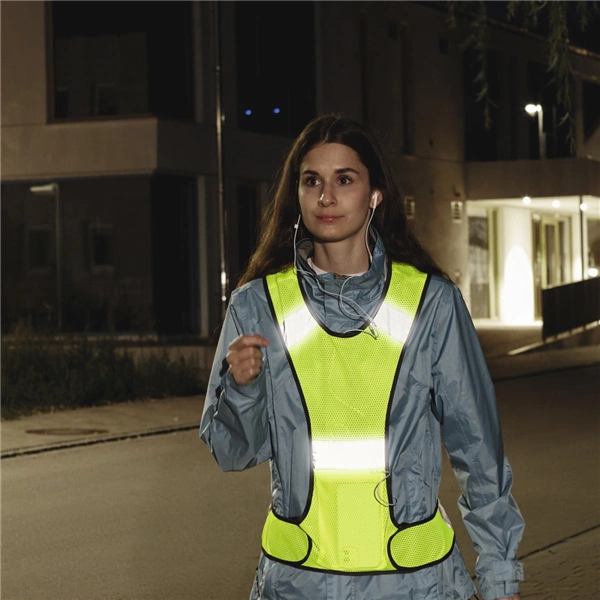 Hama reflexní vesta pro běžce/chodce/cyklisty, s kapsou, nastavitelná velikost, neonově žlutá