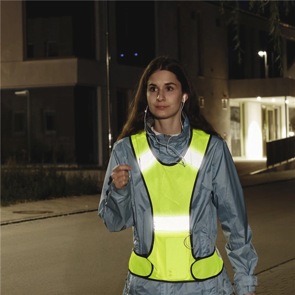 Hama reflexní vesta pro běžce/chodce/cyklisty, kapsa na zip, nastavitelná velikost, neonově žlutá