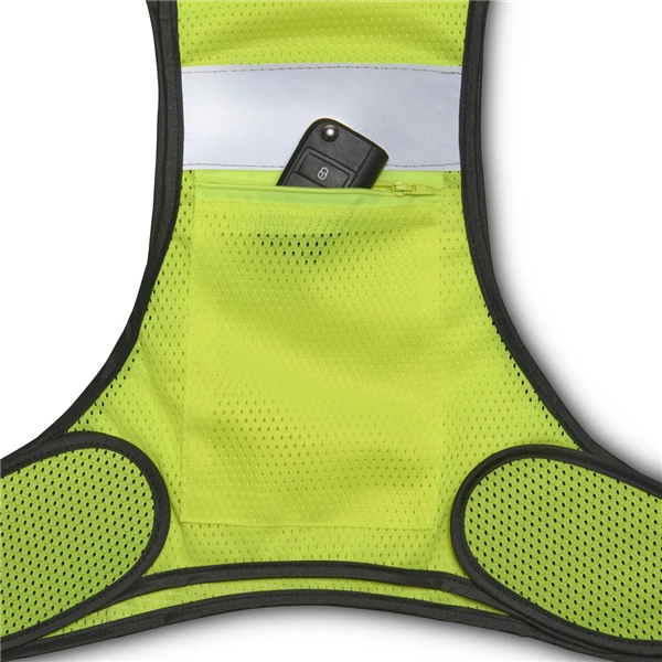 Hama reflexní vesta pro běžce/chodce/cyklisty, kapsa na zip, nastavitelná velikost, neonově žlutá