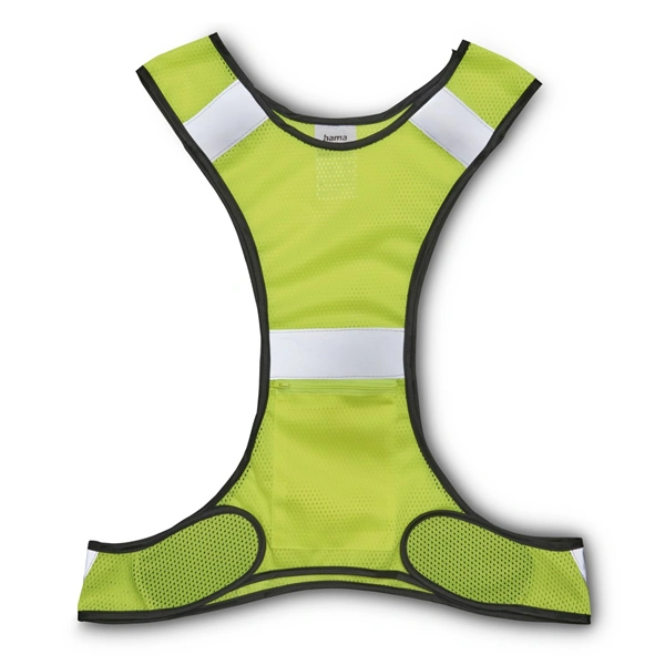Hama reflexní vesta pro běžce/chodce/cyklisty, kapsa na zip, nastavitelná velikost, neonově žlutá