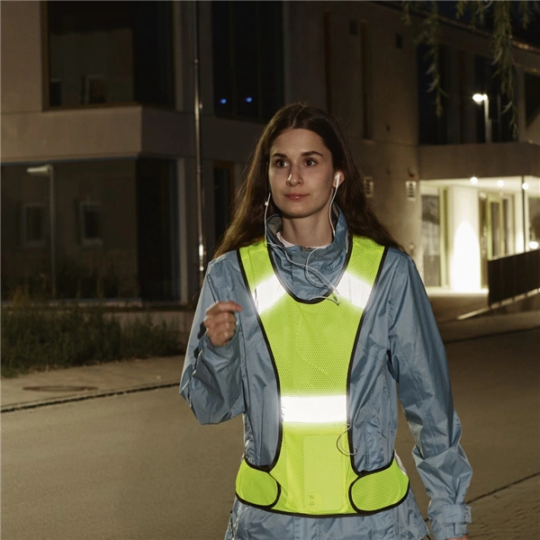 Hama reflexní vesta pro běžce/chodce/cyklisty, kapsa na zip, nastavitelná velikost, neonově žlutá