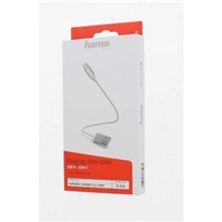 Hama kabel USB-C 2.0 typ A-C 0,2 m, opleten, bl