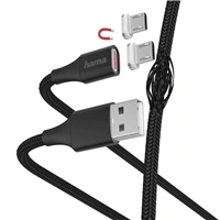 Hama micro USB kabel Magnetic, A vidlice - micro B vidlice magnetická, 1 m