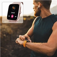 Hama Fit Watch 5910, sportovn hodinky, vododoln, GPS, pulz, kalorie, krokomr atd, rov zlato