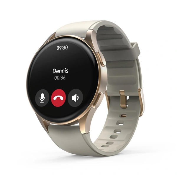 Hama 8900, smart hodinky, GPS, AMOLED 1,32“, funkce telefonování, Alexa, béžové/zlaté