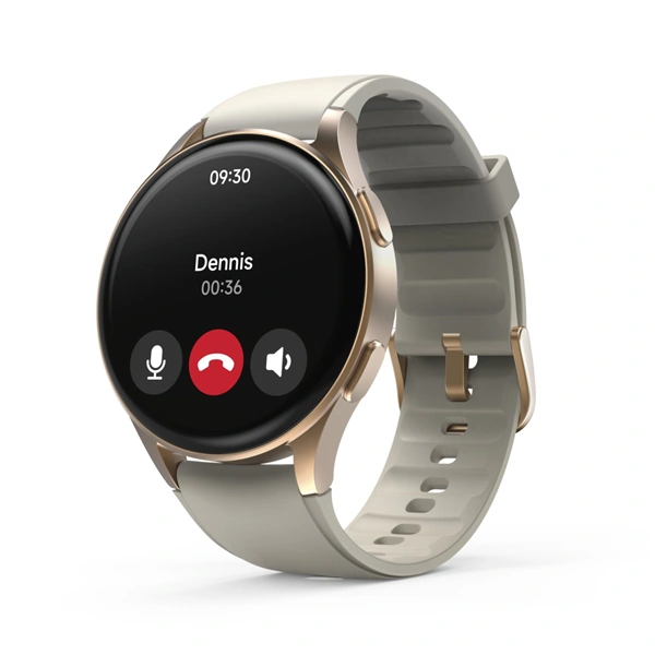 Hama 8900, smart hodinky, GPS, AMOLED 1,32", funkce telefonování, Alexa, béžové/zlaté