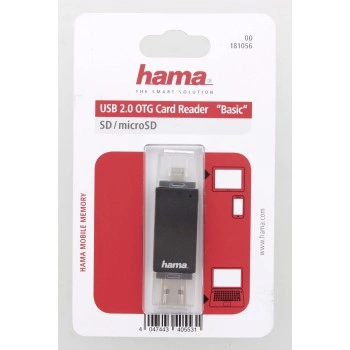 Hama USB 2.0 OTG čtečka karet Basic, SD/microSD, černá