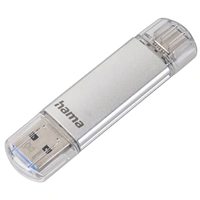 Hama Flash Pen Laeta, USB-C/USB-A 3.1, 128 GB, 40 MB/s, stříbrný