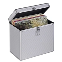 Hama kufk na 50 gramofonovch desek (vinyl/LP), hlinkov vzhled, stbrn