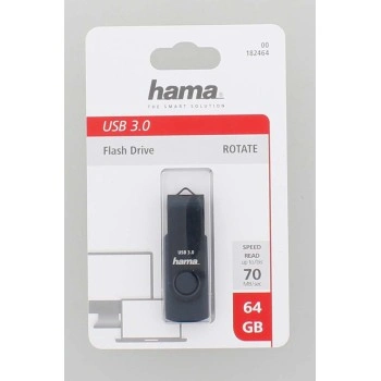 Hama USB 3.0 Flash Drive Rotate, 64 GB, 70 MB/s, petrolejová modrá
