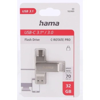 Hama USB flash disk C-Rotate Pro, USB-C 3.1, 32 GB, 70 MB/s