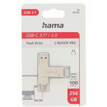 Hama USB flash disk C-Rotate Pro, USB-C 3.1, 256 GB, 100 MB/s