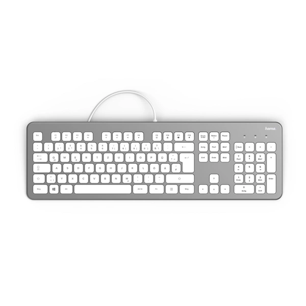 Hama klávesnice KC-700, stříbrná/bílá 