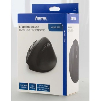 Hama vertikální ergonomická bezdrátová myš EMW-500, pro praváky, černá