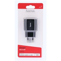 Hama dvojit sov USB nabjeka, 2,4 A, ern