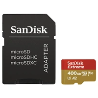 SanDisk Extreme micro SDXC 400 GB 160 MB/s A2 C10 V30  UHS-I U3, adapter, NÁHRADA 121588