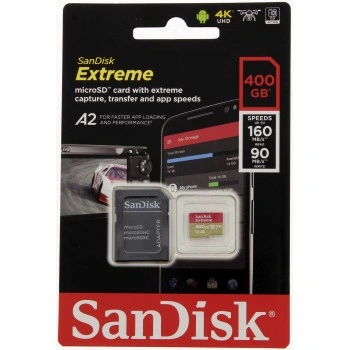 SanDisk Extreme micro SDXC 400 GB 160 MB/s A2 C10 V30  UHS-I U3, adapter, NÁHRADA 121588