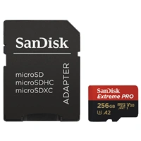SanDisk Extreme Pro microSDXC 256 GB  170 MB/s A2 C10 V30 UHS-I U3, adapér, NÁHRADA 214505